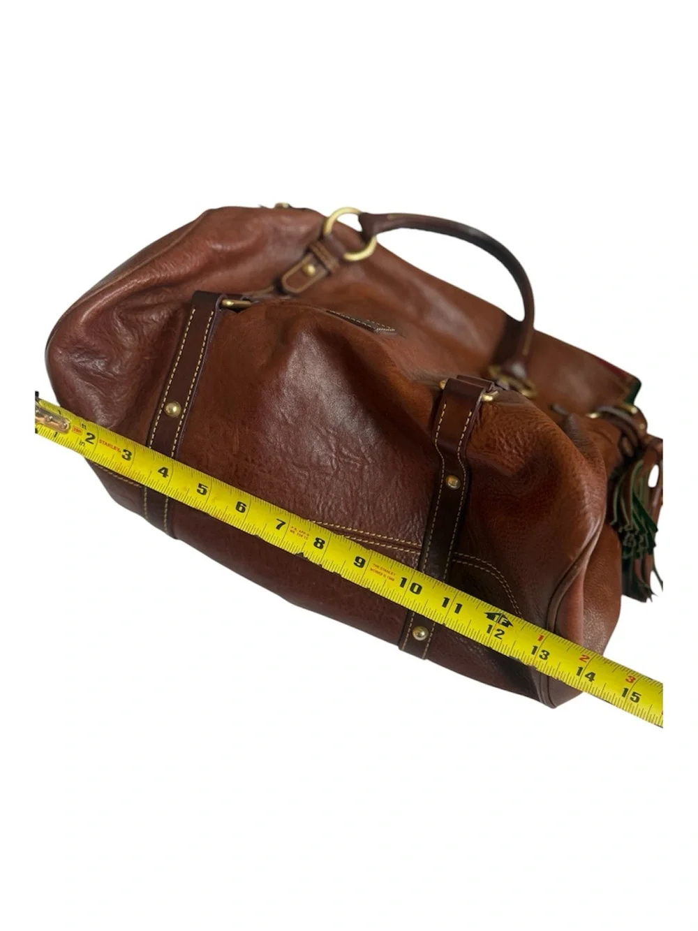 Dooney & Bourke Medium Florentine Vachetta Leather Satchel Chestnut Brown Boho - Picture 5 of 11